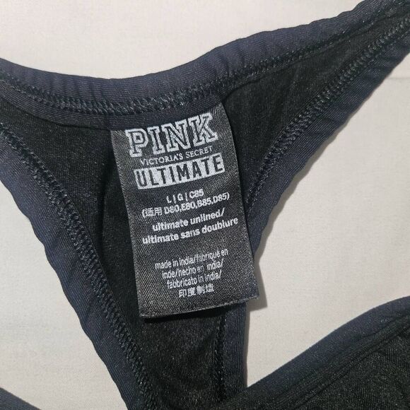 2 Victoria's secret PINK Ultimate ~  LARGE ~   athletic sport bras - Picture 4 of 5